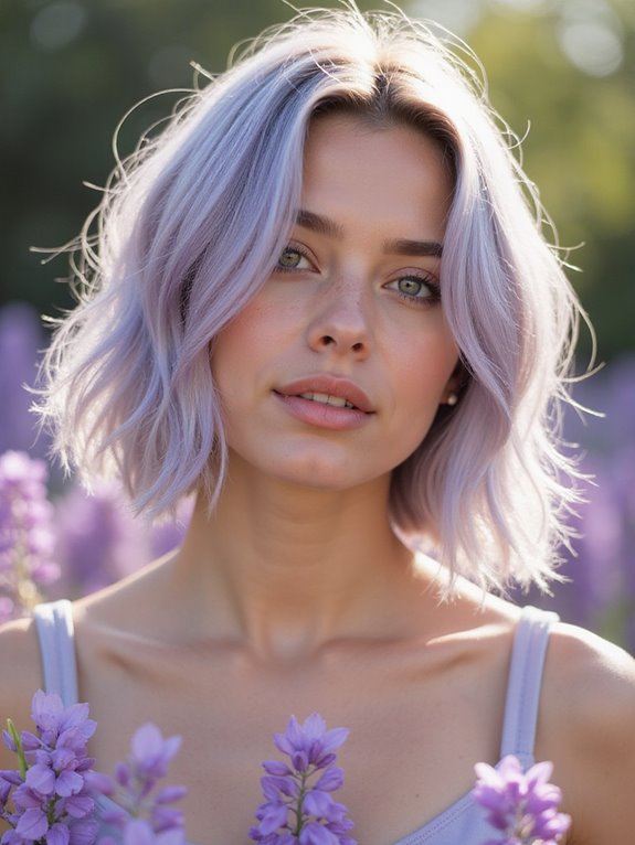 gentle pastel lavender hair