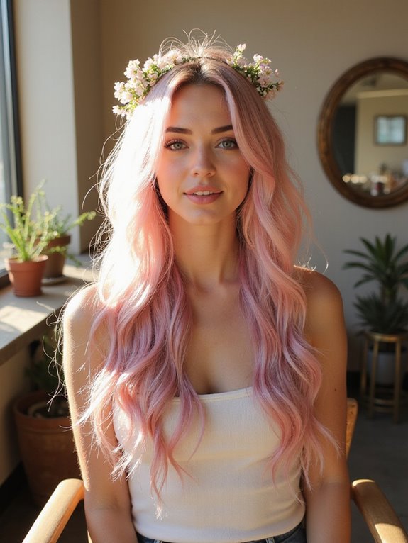 soft pastel pink hair