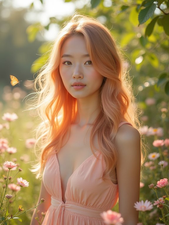 soft peach summer hairstyle