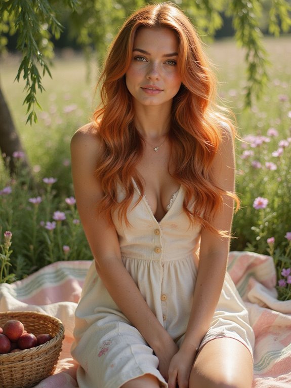 soft peachy copper hair