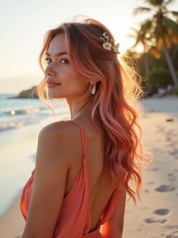 soft rose gold hair