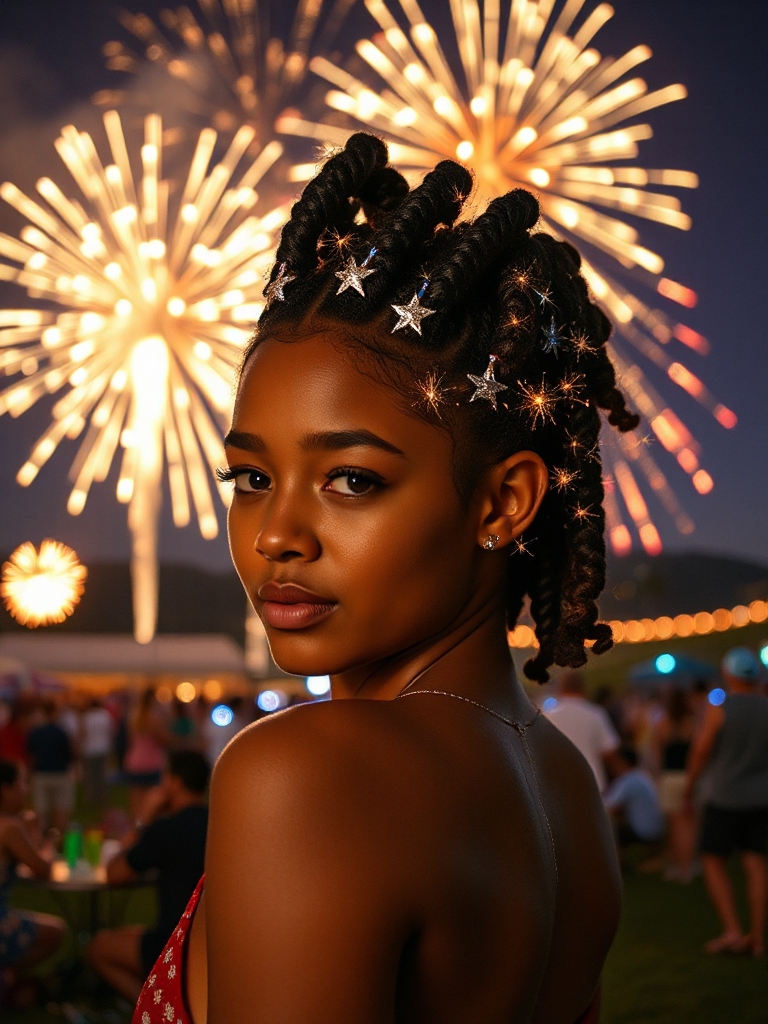sparkling festive bantu knots