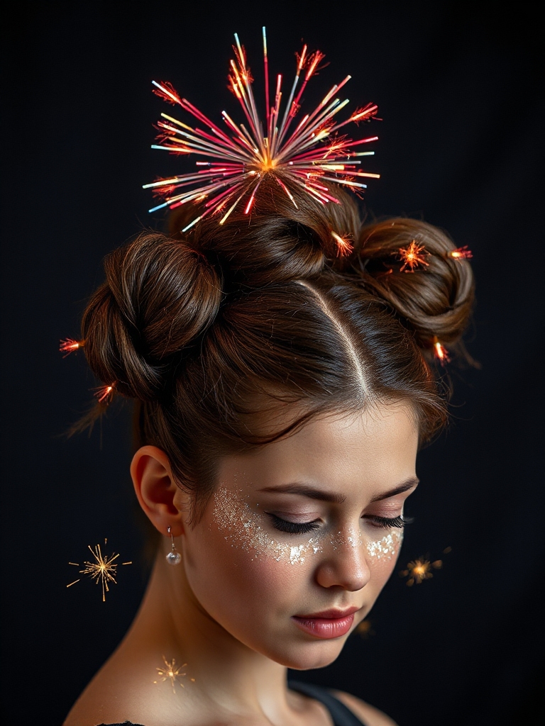 sparkling festive hairstyle celebration