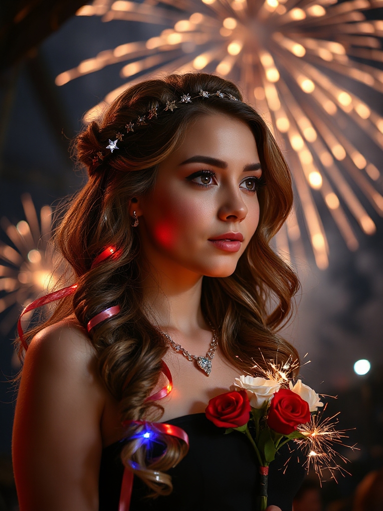 sparkling festive side swept hairstyle