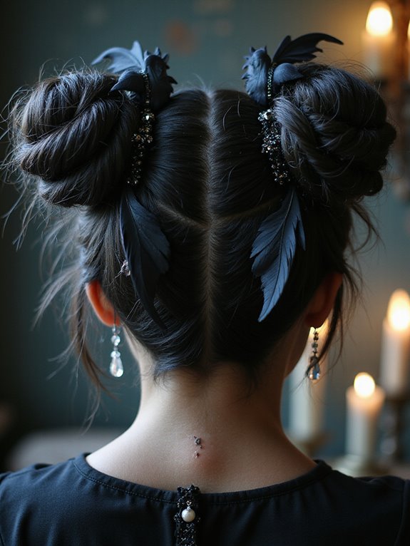 spooky elegant high buns