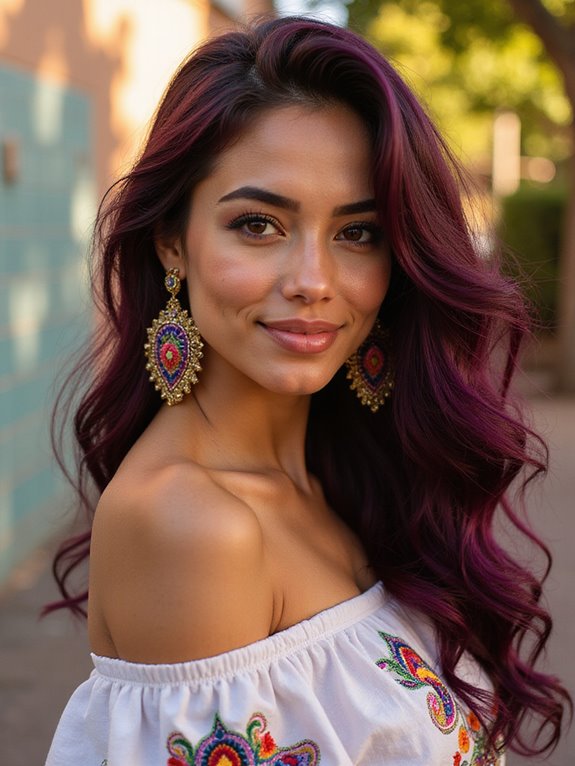 stunning deep plum hair