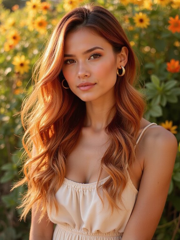 stunning fiery copper ombre