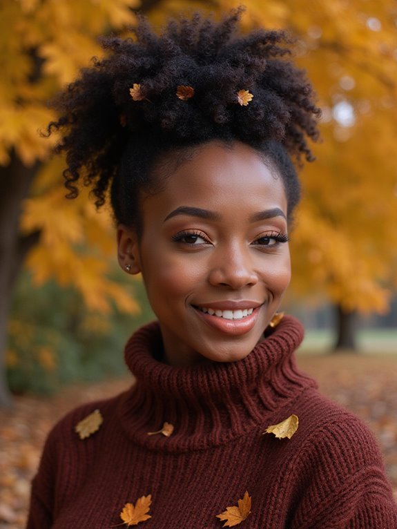 stylish afro puff updo