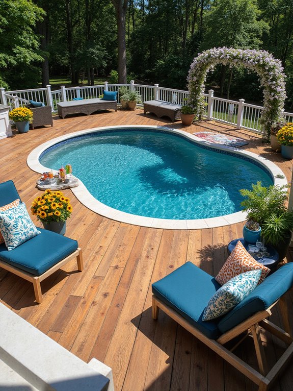 stylish decking for pools
