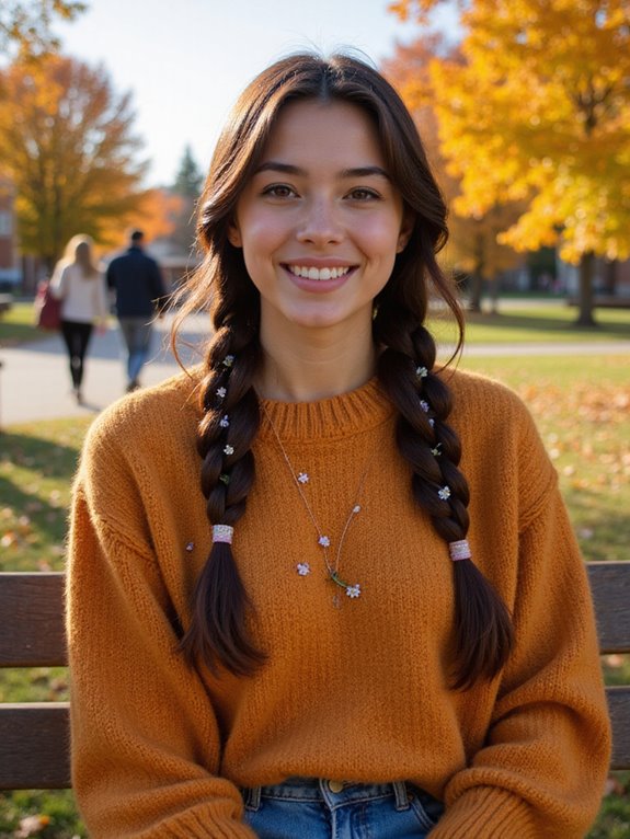 stylish double braids hairstyle