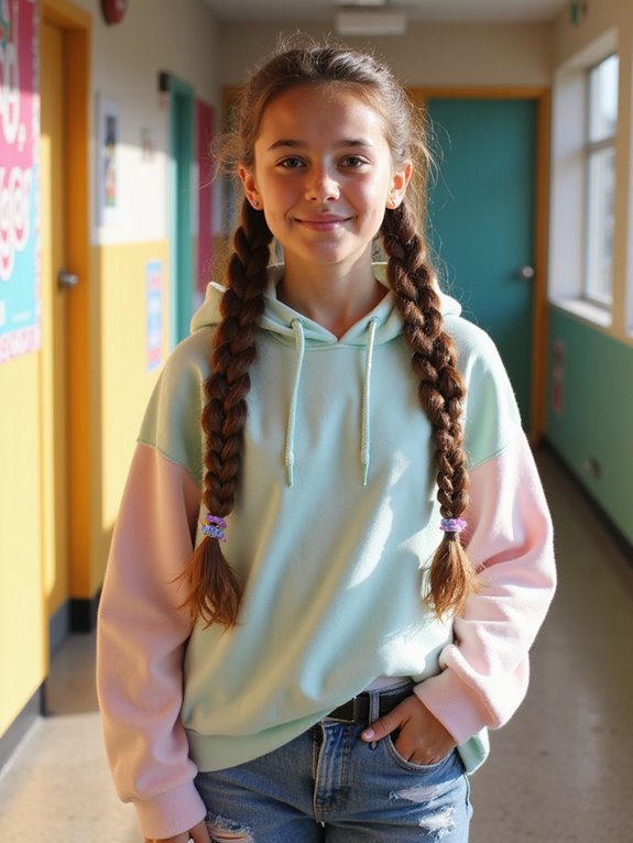 stylish double french braids