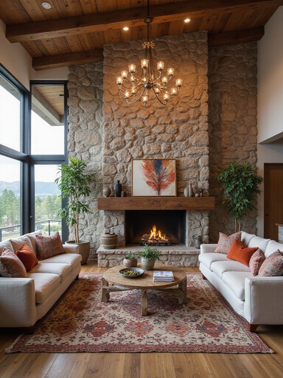 stylish fireplace enhances aesthetics