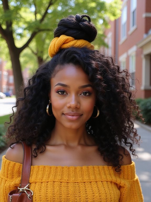 stylish half up curls