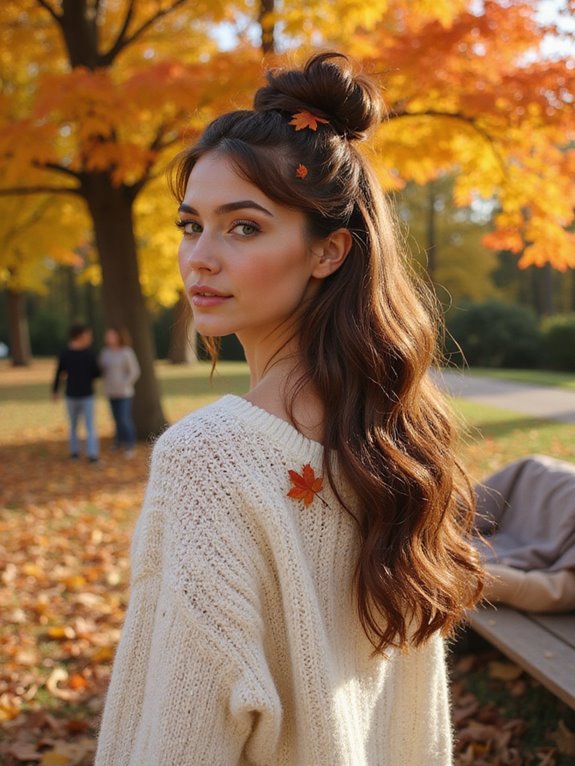 stylish half up messy bun