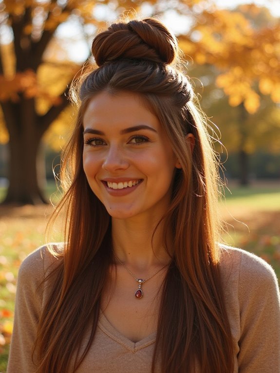 stylish half up twisted bun