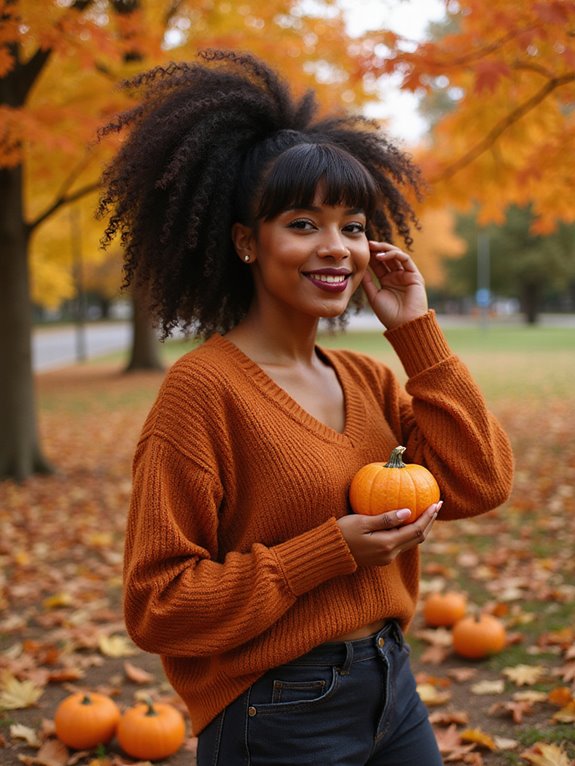stylish ponytail with bangs