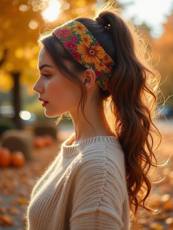 stylish ponytail with scarf