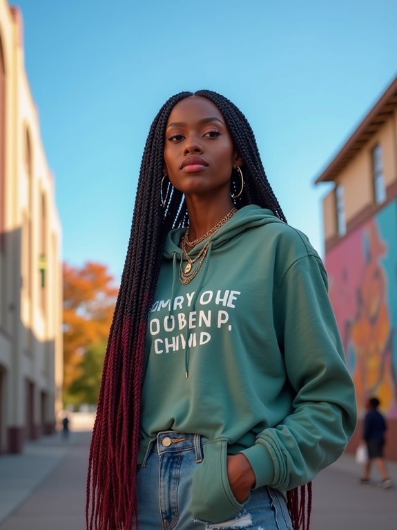 stylish protective box braids