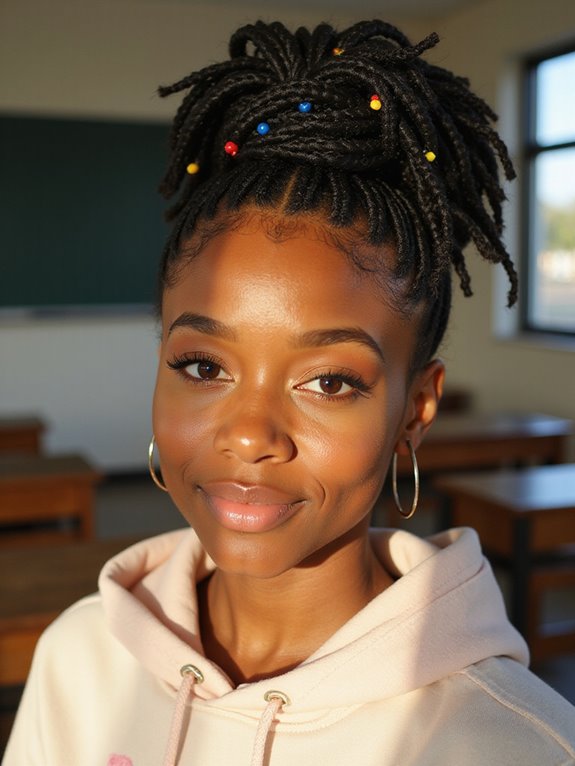 stylish protective cornrow updo