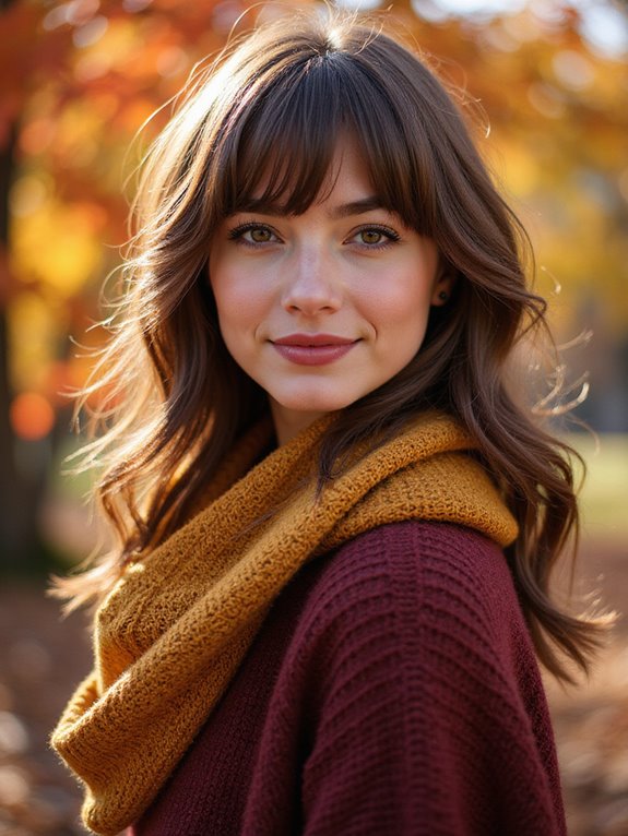 stylish side swept bangs layers