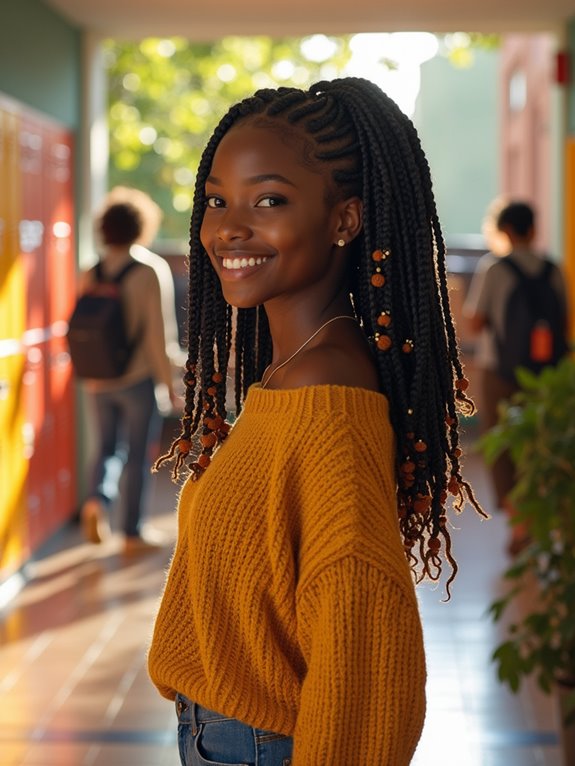 stylish side swept braids