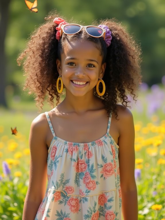stylish summer curly pigtails
