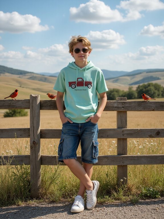 summer shorts and hoodie