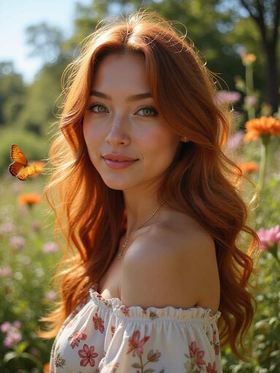 sun kissed auburn hair highlights