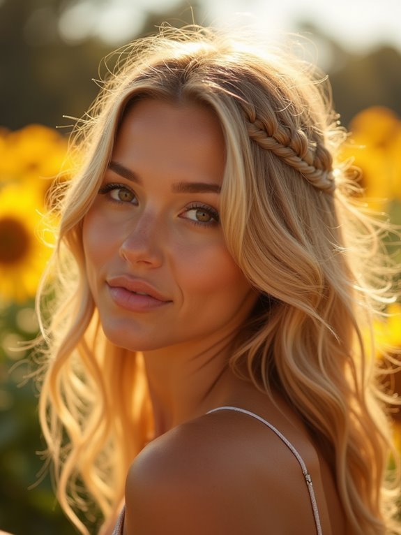 sun kissed blonde hair highlights