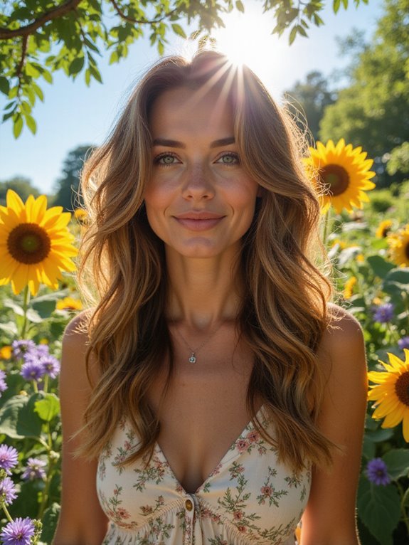 sun kissed light brown hair