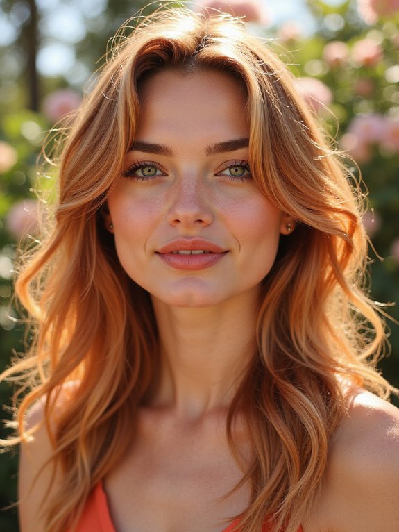 sun kissed strawberry hair color