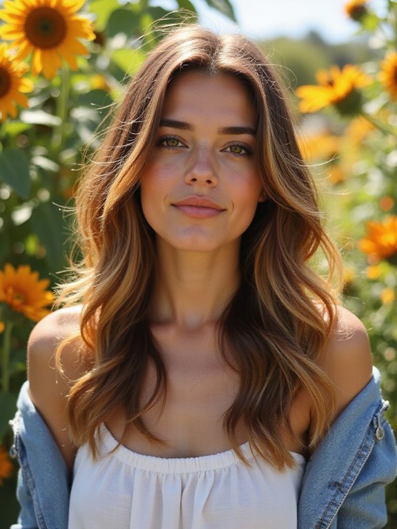 sun drenched warm honey balayage