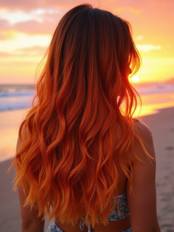 sunset ombre hair color