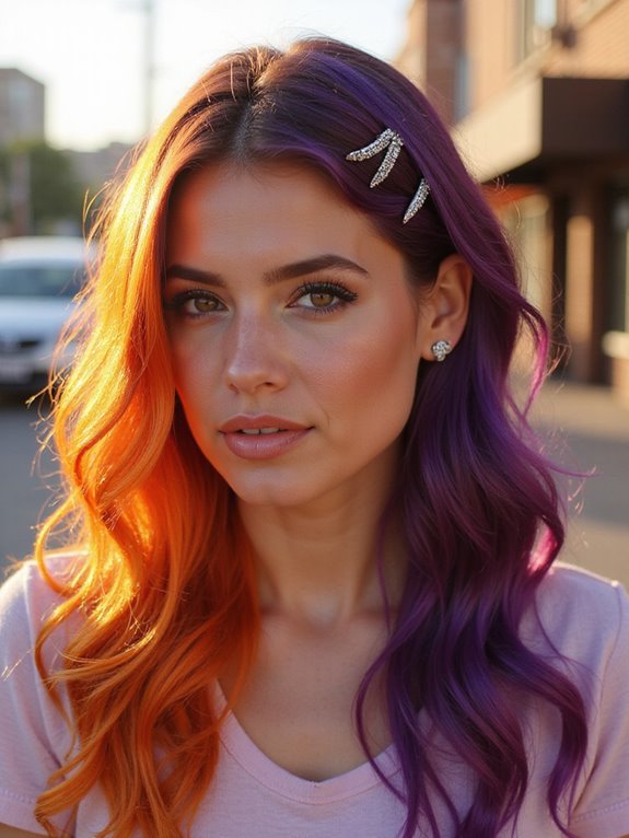 sunset orange deep purple