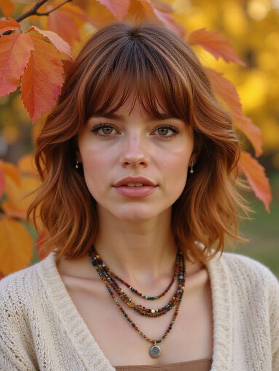textured bangs shag haircut