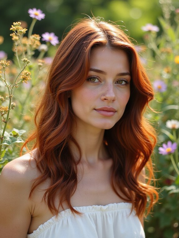 textured copper brunette hair