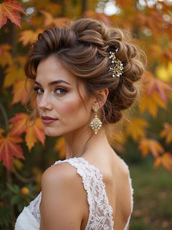 textured gold accented updo