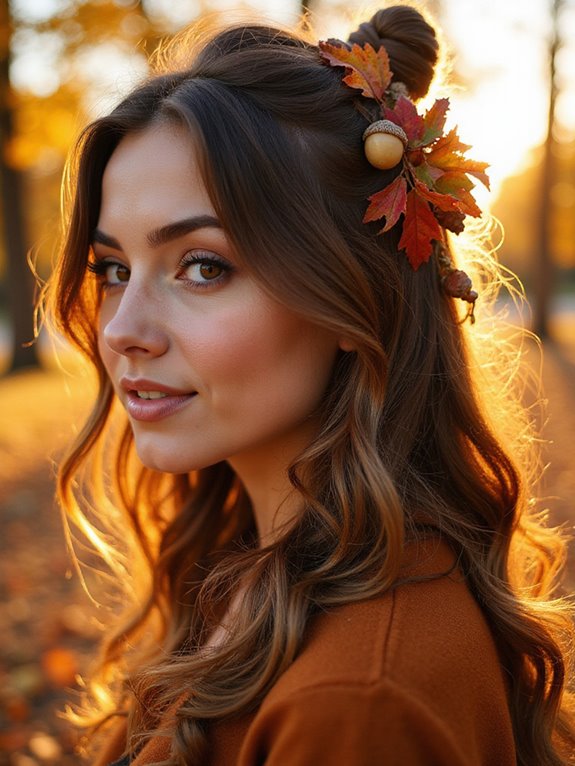 textured half up half down hairstyle