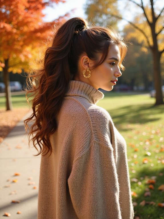 textured high ponytail style