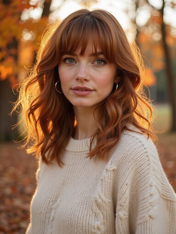 textured lob with bangs
