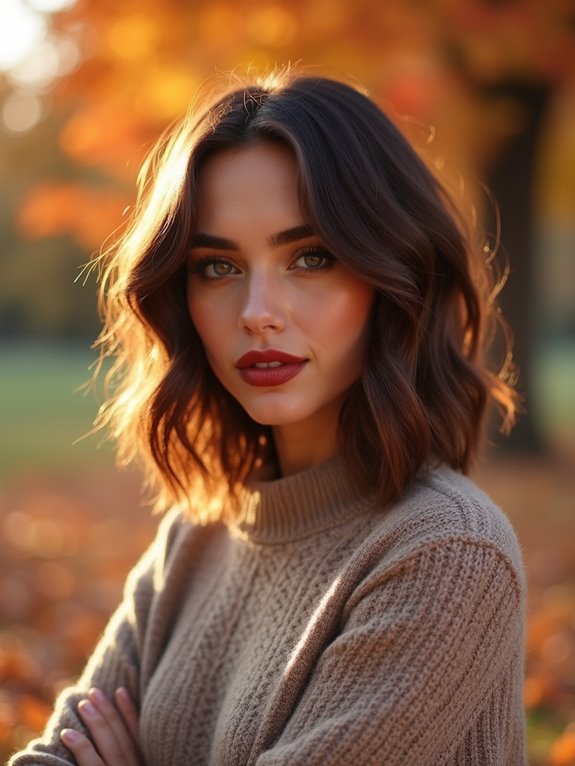 textured lob with chocolate tones