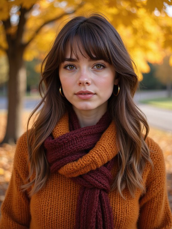 textured shag hairstyle with bangs