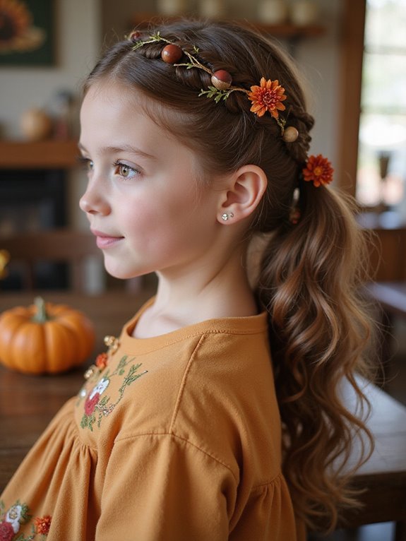 thanksgiving braided ponytail hairstyle