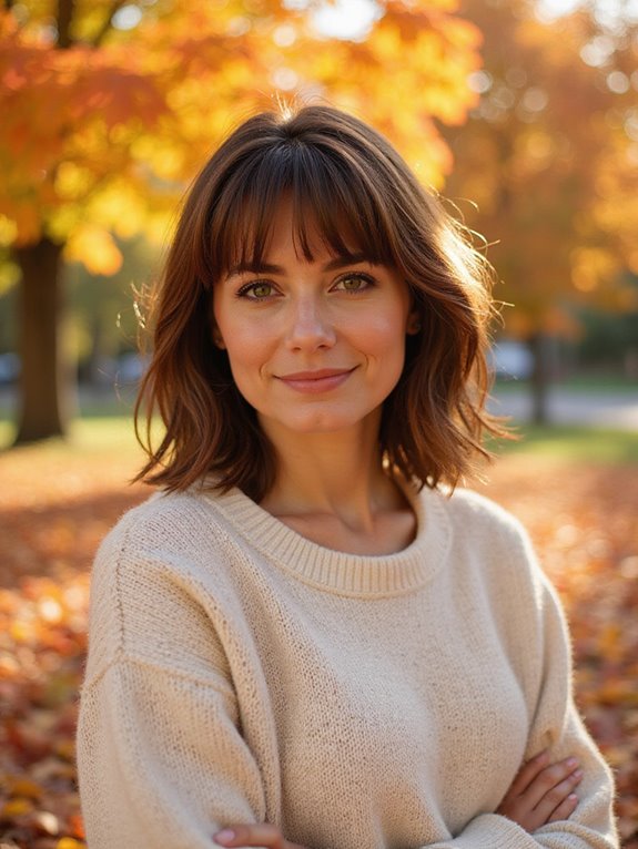 trendy lob with bangs