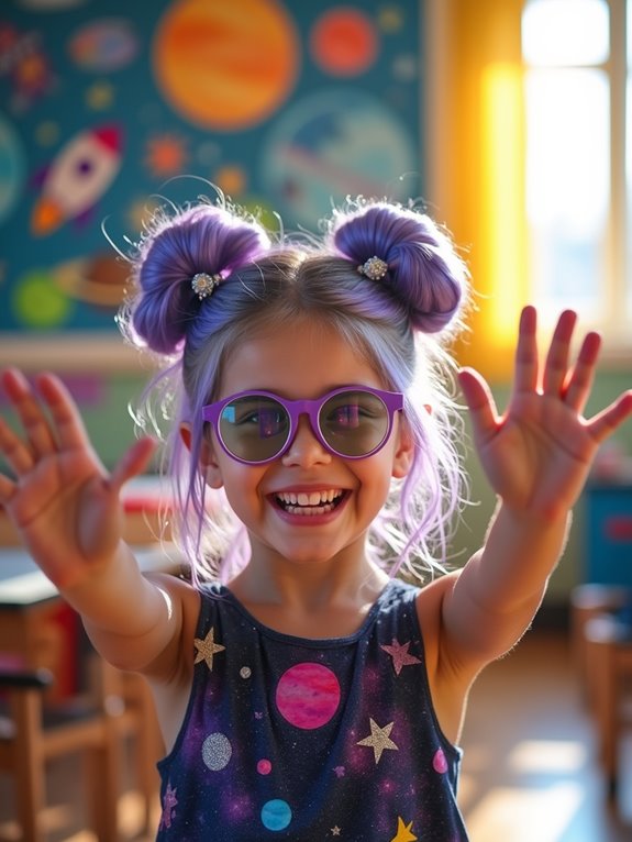 trendy playful space buns