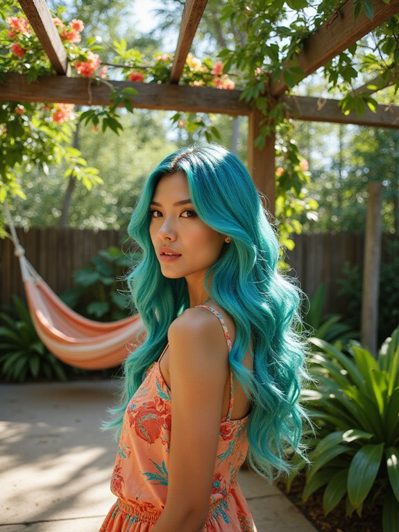 tropical teal hair techniques