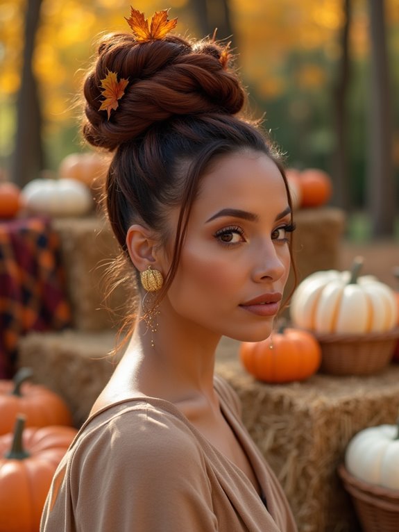 twisted hairstyle for autumn