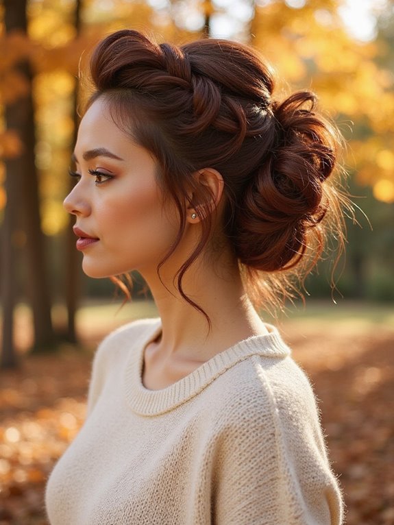 twisted hairstyle with volume