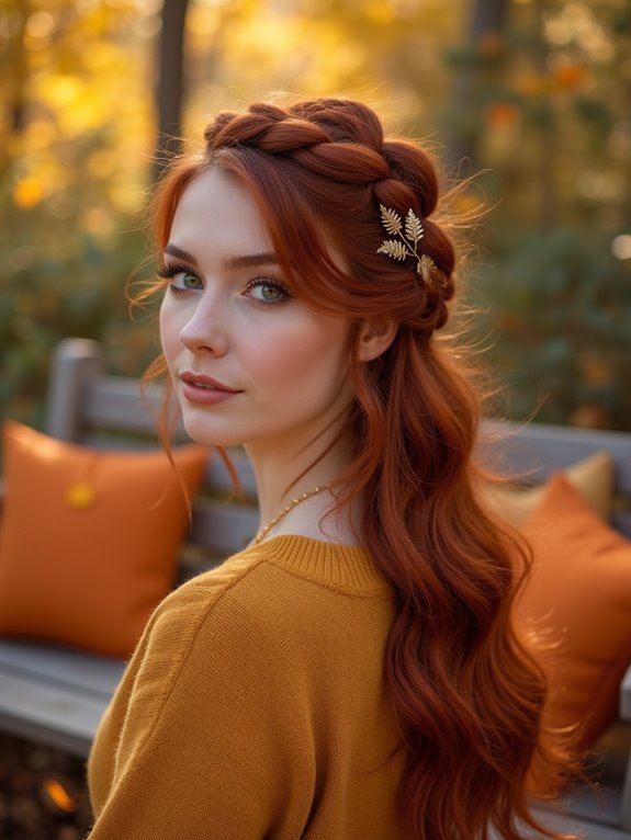 twisted half updo for fall