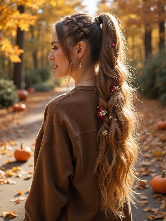 dual-style braid ponytail